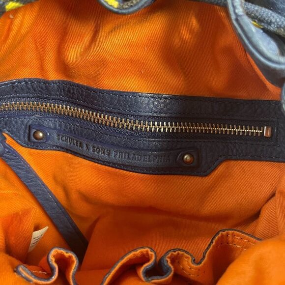 Schuyler & Sons Philadelphia leather Bleu & multi color backpack/Sling b… - Picture 10 of 16